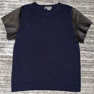 Vince Navy Short Sleeve Sweater - Size Medium